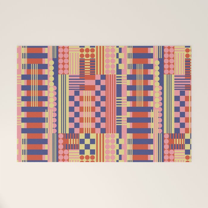Geometric Composition Colorful Welcome Mat Gallery Image 1