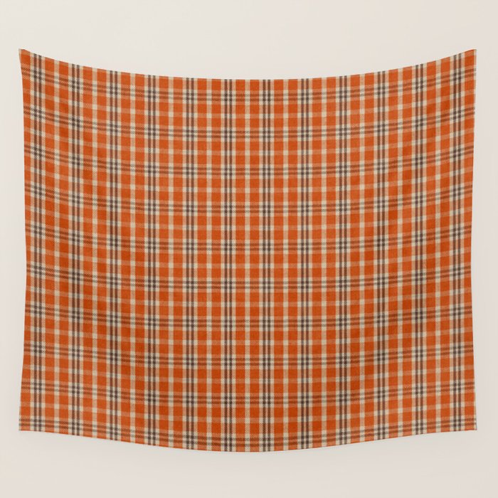 North Country Plaid - classic red and brown Wall Tapestry Gallery Image 1