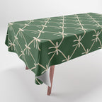 Bows & Ribbons Pattern XXV Dark Forest Green Tablecloth Gallery Image 1