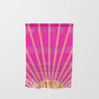 Sun Print Sunrise Hot Pink And Orange Sunshine Retro Sun Wall Art Vintage Boho Abstract Modern Decor Wall Hanging Gallery Image 1