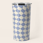 Sky Blue Checker Travel Mug Gallery Image 1