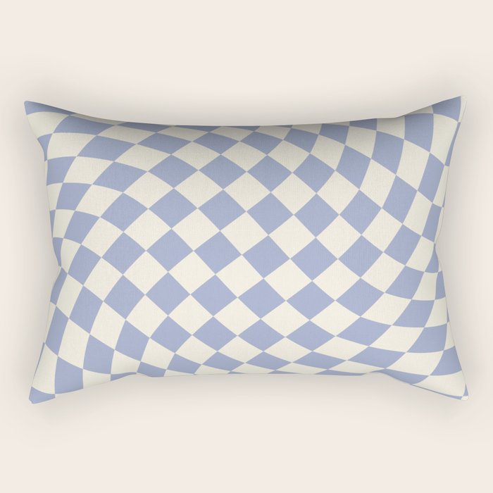 Sky Blue Checker Rectangular Pillow Gallery Image 1