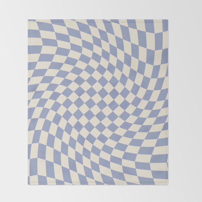 Sky Blue Checker Throw Blanket Gallery Image 2