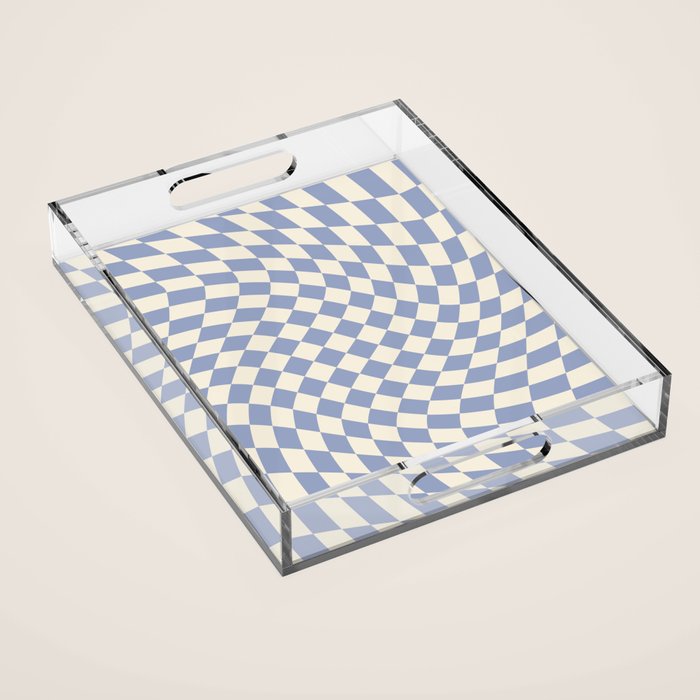 Sky Blue Checker Acrylic Tray Gallery Image 1