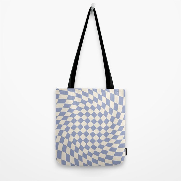 Sky Blue Checker Tote Bag Gallery Image 2