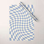 Sky Blue Checker Wrapping Paper Gallery Image 1