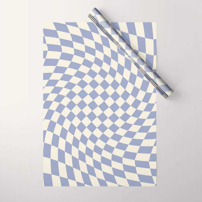 Sky Blue Checker Wrapping Paper Gallery Image 1