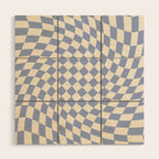 Sky Blue Checker Wood Wall Art Gallery Image 1
