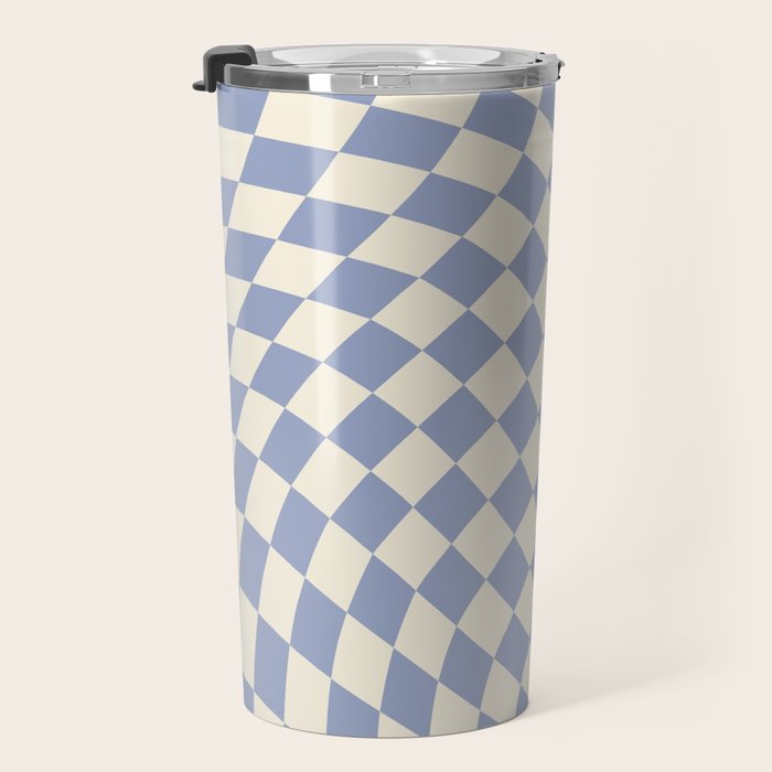 Sky Blue Checker Travel Mug Gallery Image 3