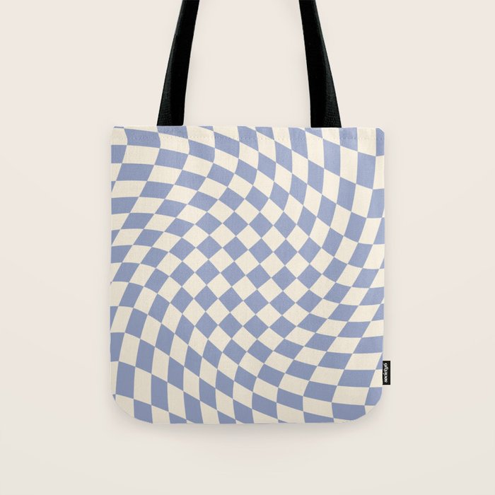 Sky Blue Checker Tote Bag Gallery Image 1