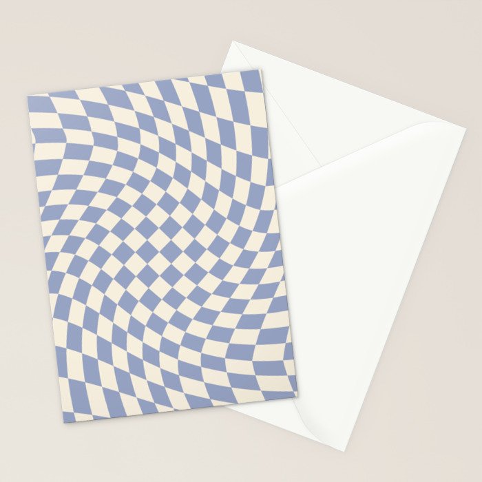 Sky Blue Checker Stationery Card Gallery Image 2