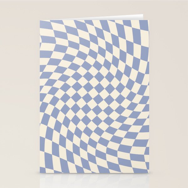 Sky Blue Checker Stationery Card Gallery Image 2