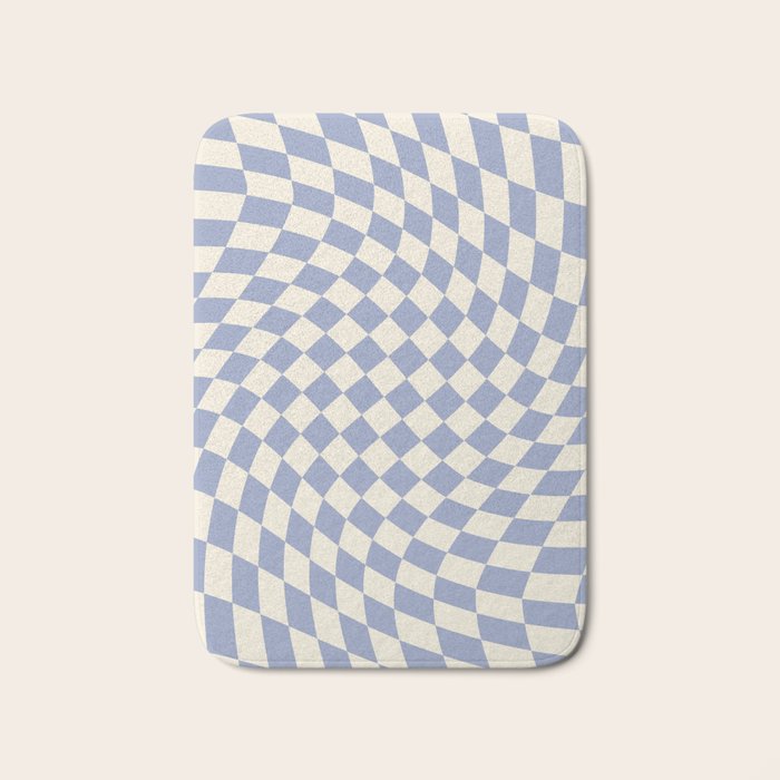 Sky Blue Checker Bath Mat Gallery Image 1