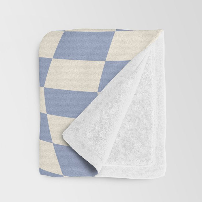 Sky Blue Checker Throw Blanket Gallery Image 3