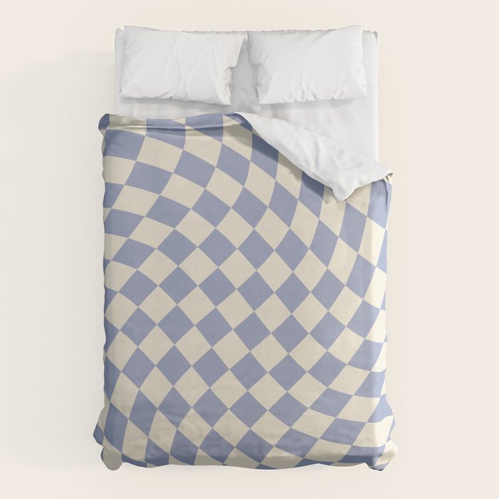 Sky Blue Checker Duvet Cover Gallery Image 1