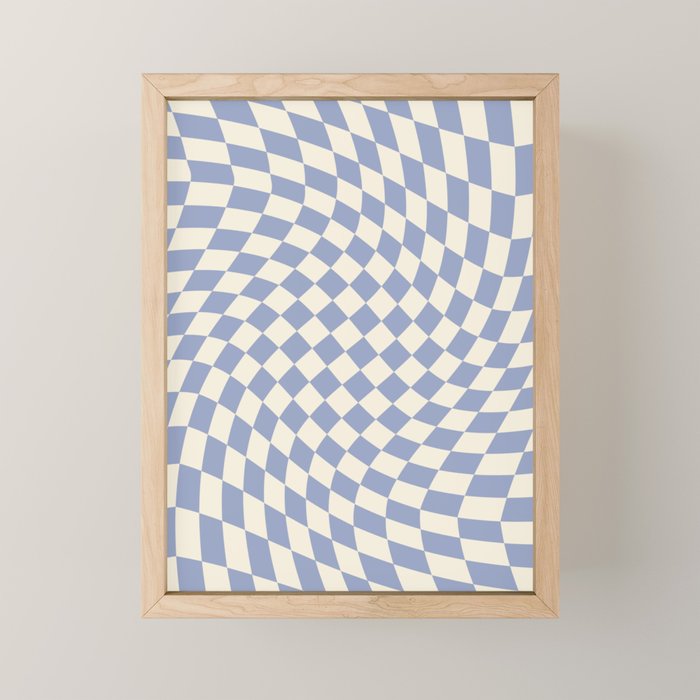 Sky Blue Checker Mini Art Print Gallery Image 1