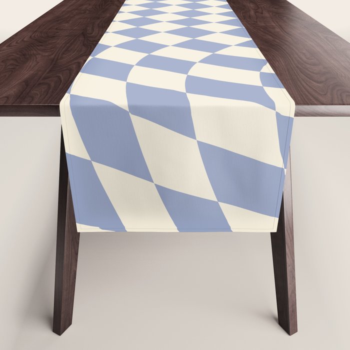 Sky Blue Checker Table Runner Gallery Image 1