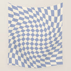 Sky Blue Checker Wall Tapestry Gallery Image 4