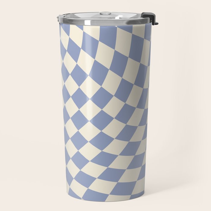 Sky Blue Checker Travel Mug Gallery Image 2