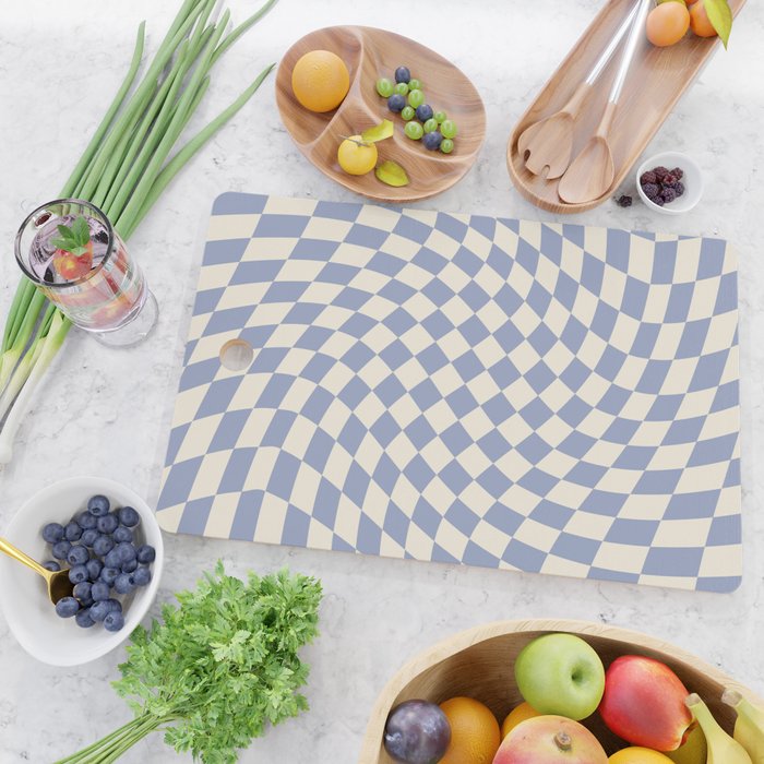 Sky Blue Checker Cutting Board Gallery Image 2