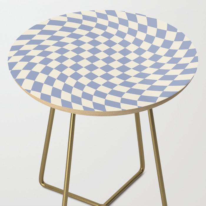 Sky Blue Checker Side Table Gallery Image 2