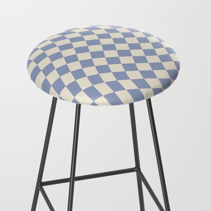 Sky Blue Checker Stool Gallery Image 2