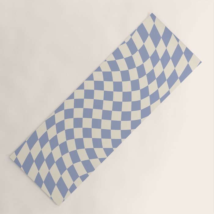 Sky Blue Checker Yoga Mat Gallery Image 1