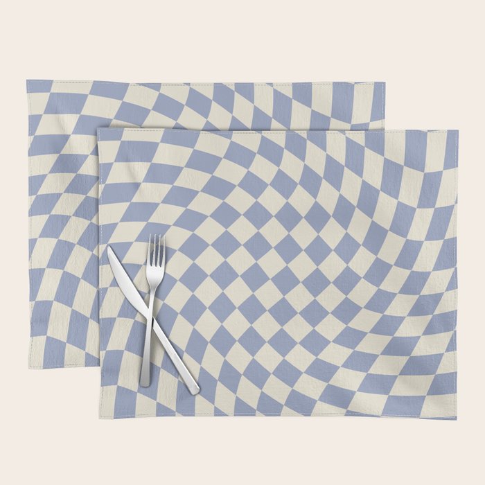 Sky Blue Checker Placemat Gallery Image 1