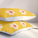 Yellow, Pink and Cream Daisy Flower Pillow Sham Gallery Image 3