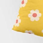 Yellow, Pink and Cream Daisy Flower Pillow Sham Gallery Image 4