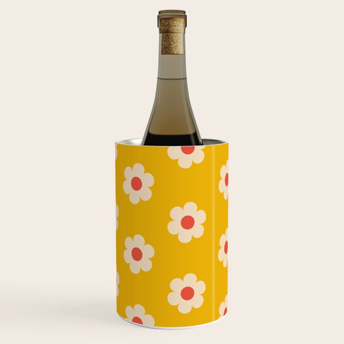Yellow, Pink and Cream Daisy Flower Wine Chiller Gallery Image 3