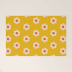 Yellow, Pink and Cream Daisy Flower Welcome Mat Gallery Image 1
