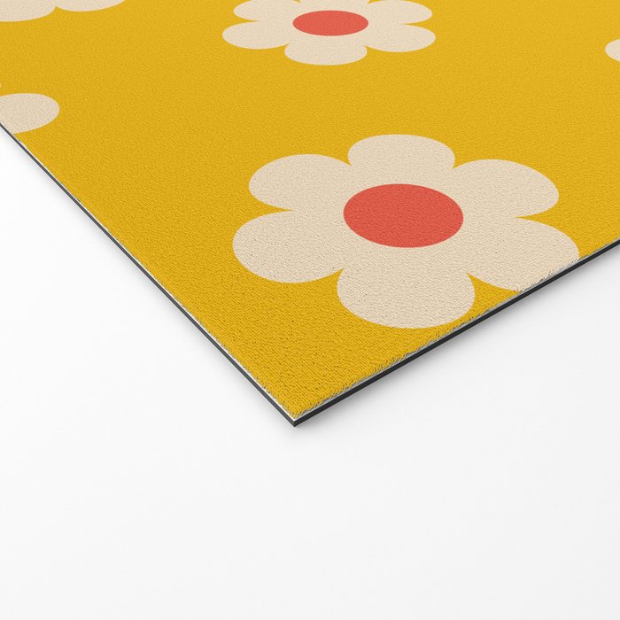 Yellow, Pink and Cream Daisy Flower Welcome Mat Gallery Image 2