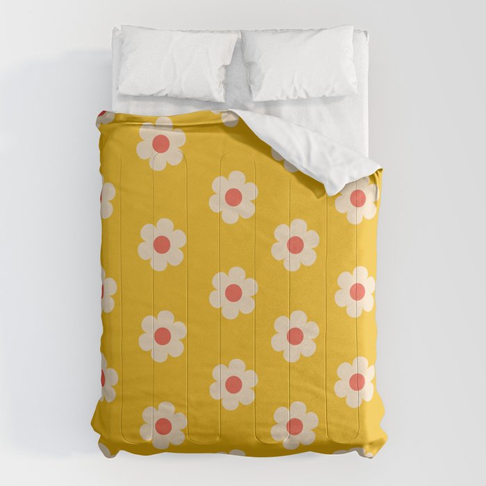 Yellow, Pink and Cream Daisy Flower Comforter Gallery Image 6