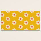 Yellow, Pink and Cream Daisy Flower Desk Mat Gallery Image 3