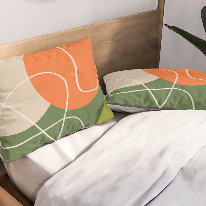 Minimal Colorful Abstract Shapes 10 Pillow Sham Gallery Image 2
