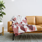 Valentine's Day Watercolor Hearts - red Throw Blanket Gallery Image 1