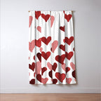 Valentine's Day Watercolor Hearts - red Window Curtain Gallery Image 3