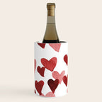 Valentine's Day Watercolor Hearts - red Wine Chiller Gallery Image 1