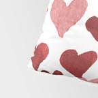 Valentine's Day Watercolor Hearts - red Pillow Sham Gallery Image 4