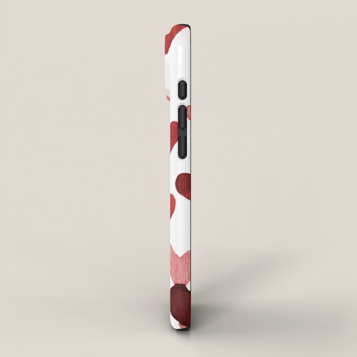 Valentine's Day Watercolor Hearts - red iPhone Case Gallery Image 2