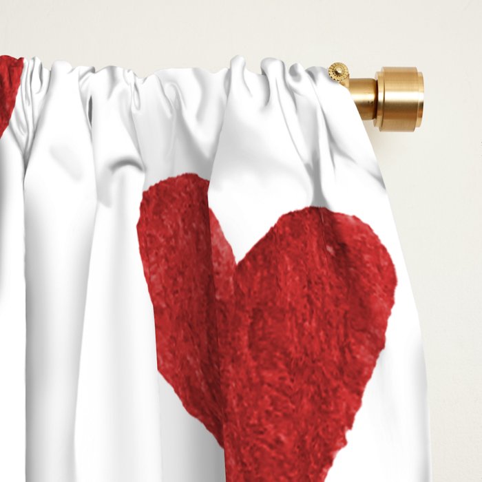 Valentine's Day Watercolor Hearts - red Window Curtain Gallery Image 2
