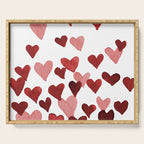 Valentine's Day Watercolor Hearts - red Serving Tray Gallery Image 1