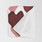 Valentine's Day Watercolor Hearts - red Throw Blanket Gallery Image 3