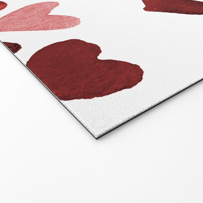 Valentine's Day Watercolor Hearts - red Welcome Mat Gallery Image 2