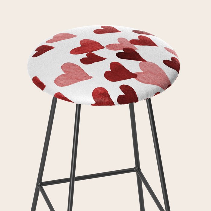Valentine's Day Watercolor Hearts - red Stool Gallery Image 2