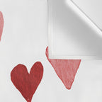 Valentine's Day Watercolor Hearts - red Wall Tapestry Gallery Image 3