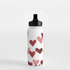 Valentine's Day Watercolor Hearts - red Water Bottle Gallery Image 2