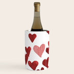 Valentine's Day Watercolor Hearts - red Wine Chiller Gallery Image 2