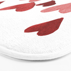 Valentine's Day Watercolor Hearts - red Bath Mat Gallery Image 3
